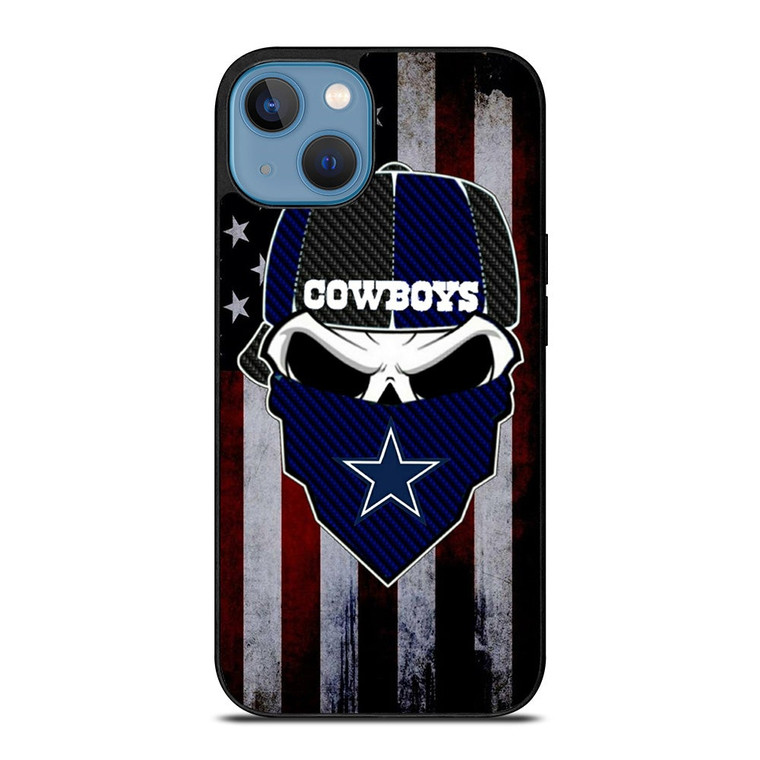 DALLAS COWBOYS SKULL USA FLAG iPhone 13 Case Cover