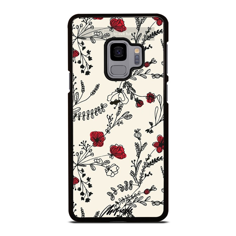 HAND DRAWING RED FLOWER PATTERN Samsung Galaxy S9 Case Cover