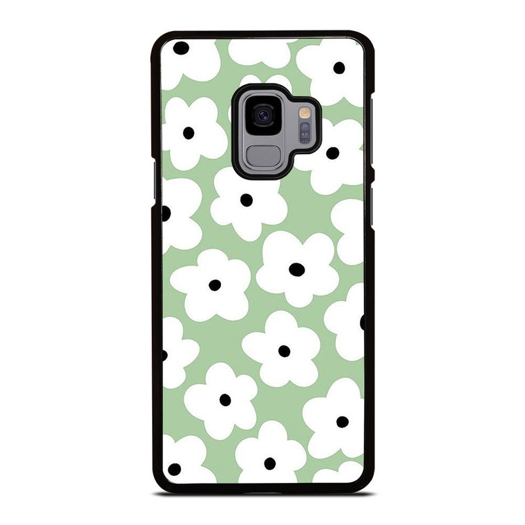 GREEN RETRO FLORAL PATTERN Samsung Galaxy S9 Case Cover