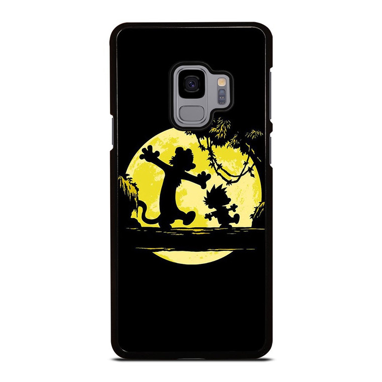 CALVIN AND HOBBES BLACK CARTOON Samsung Galaxy S9 Case Cover