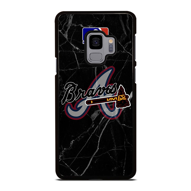 ATLANTA BRAVES BLACK MARBLE LOGO Samsung Galaxy S9 Case Cover