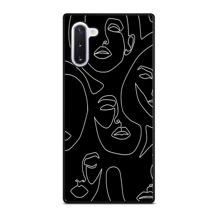 WOMAN FACE SKETCH PATTERN Samsung Galaxy Note 10 Case Cover