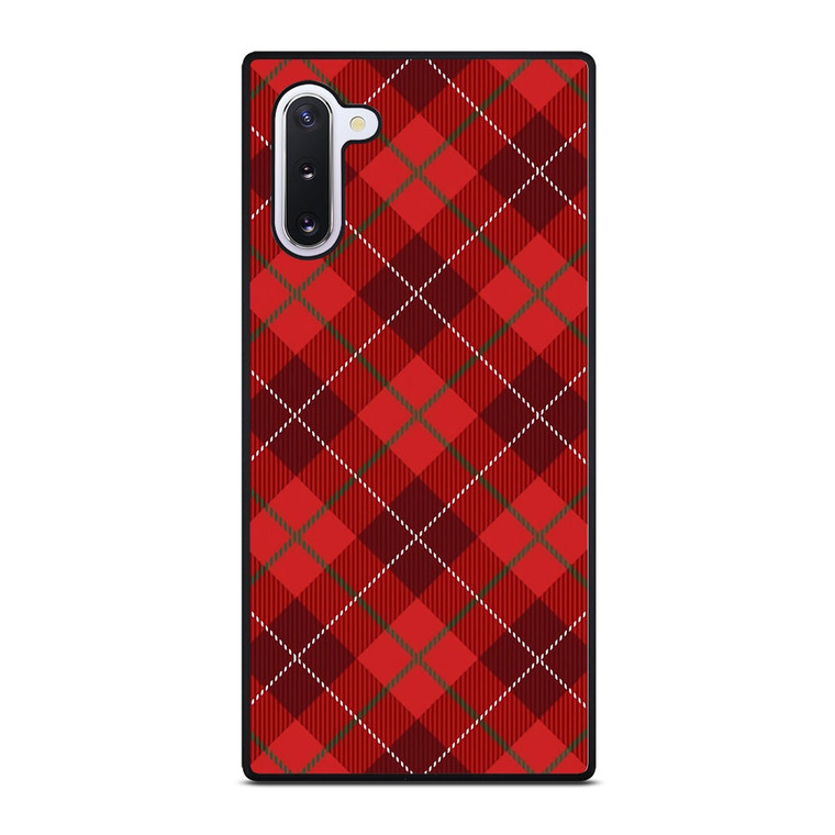 RED TARTAN CROSS PATTERN Samsung Galaxy Note 10 Case Cover
