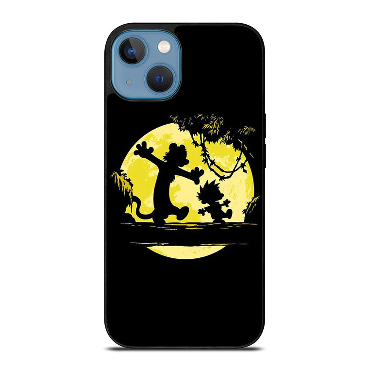 CALVIN AND HOBBES BLACK CARTOON iPhone 13 Case Cover
