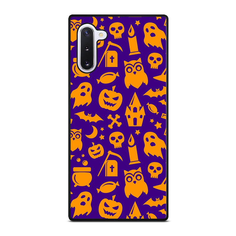 HAPPY HALLOWEEN PURPLE PATTERN Samsung Galaxy Note 10 Case Cover