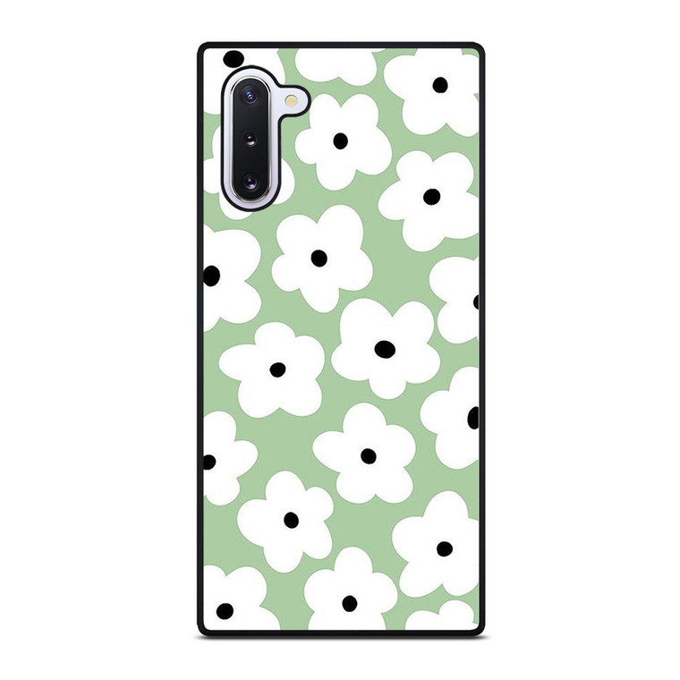 GREEN RETRO FLORAL PATTERN Samsung Galaxy Note 10 Case Cover