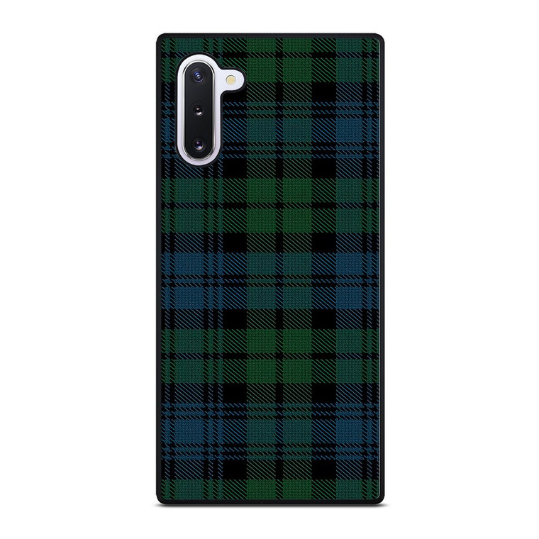 GREEN BLUE TARTAN PATTERN Samsung Galaxy Note 10 Case Cover