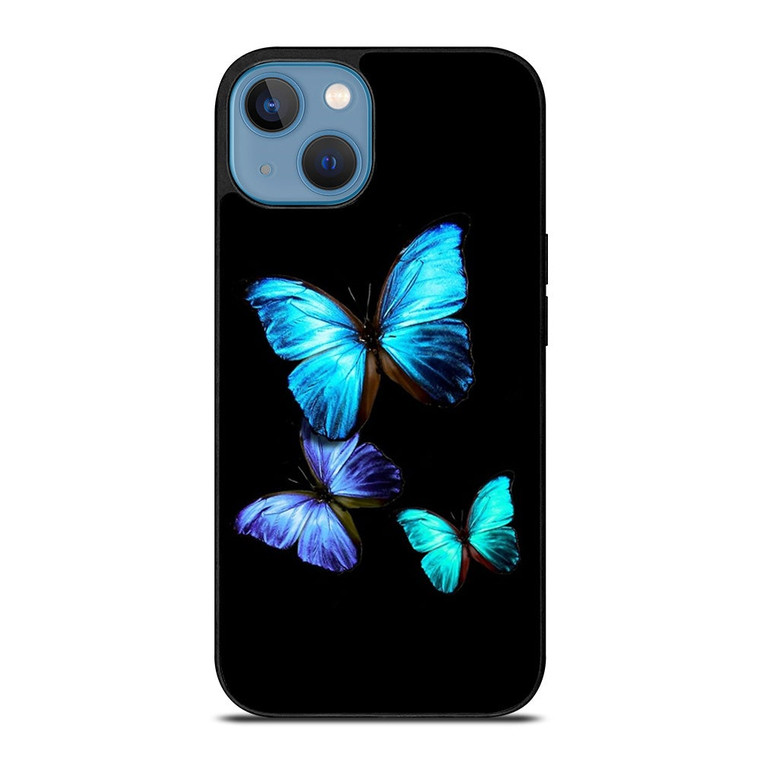 BLUE BUTTERFLY ART iPhone 13 Case Cover