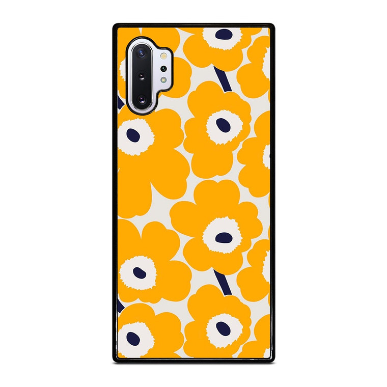 YELLOW RETRO FLORAL PATTERN Samsung Galaxy Note 10 Plus Case Cover