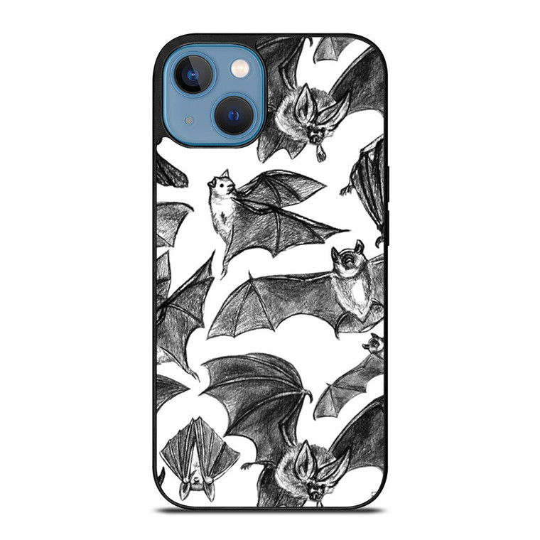 BAT HAND DRAWING PATTERN iPhone 13 Case Cover