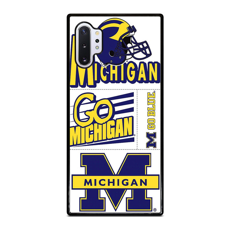 MICHIGAN WOLVERINES STICKER COLLAGE Samsung Galaxy Note 10 Plus Case Cover