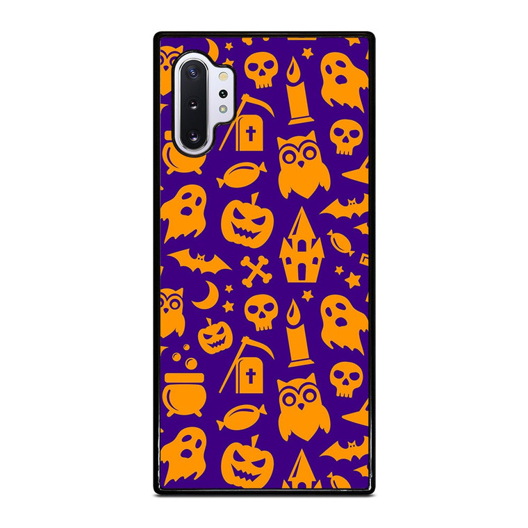 HAPPY HALLOWEEN PURPLE PATTERN Samsung Galaxy Note 10 Plus Case Cover