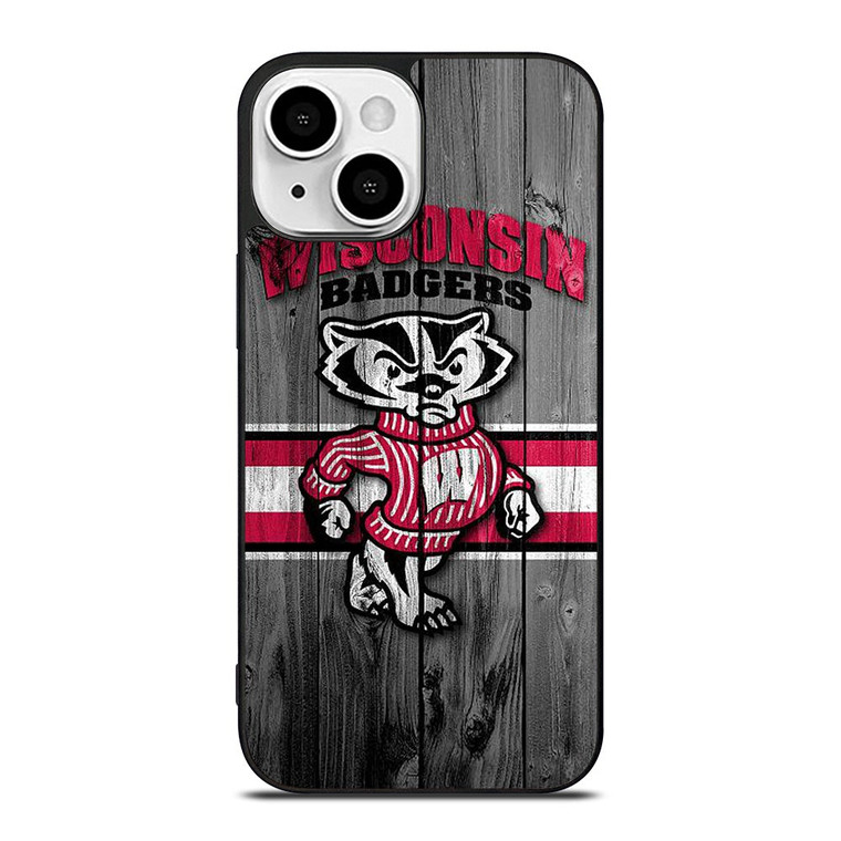 WISCONSIN BADGER WOODEN LOGO iPhone 13 Mini Case Cover
