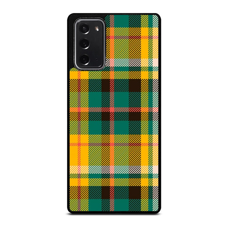 YELLOW GREEN TARTAN PATTERN Samsung Galaxy Note 20 Case Cover