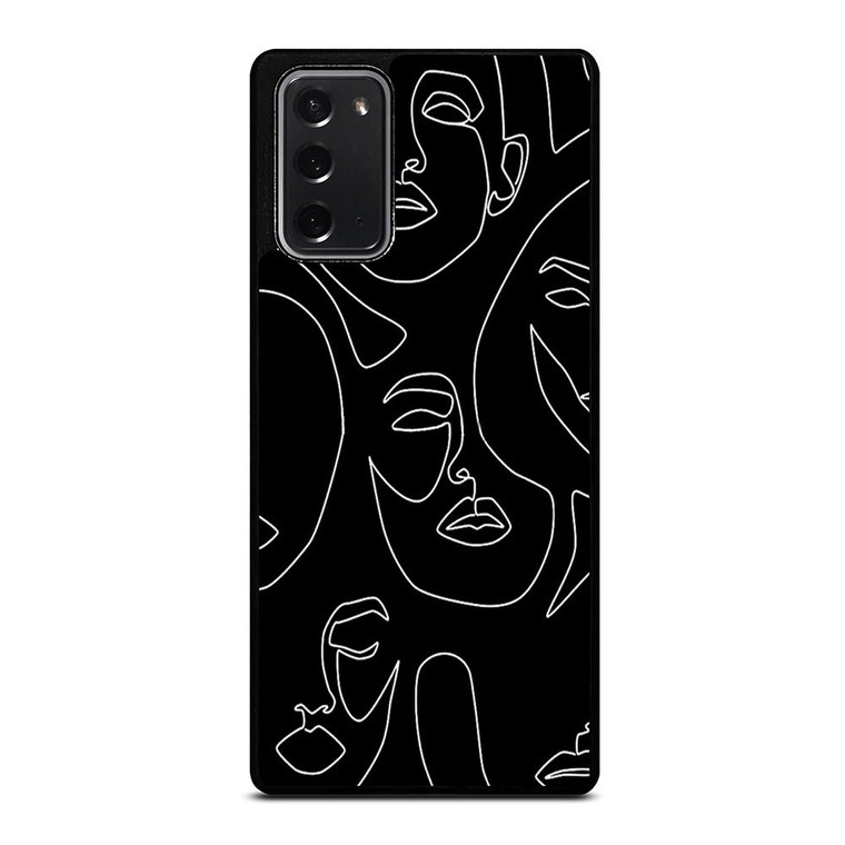 WOMAN FACE SKETCH PATTERN Samsung Galaxy Note 20 Case Cover