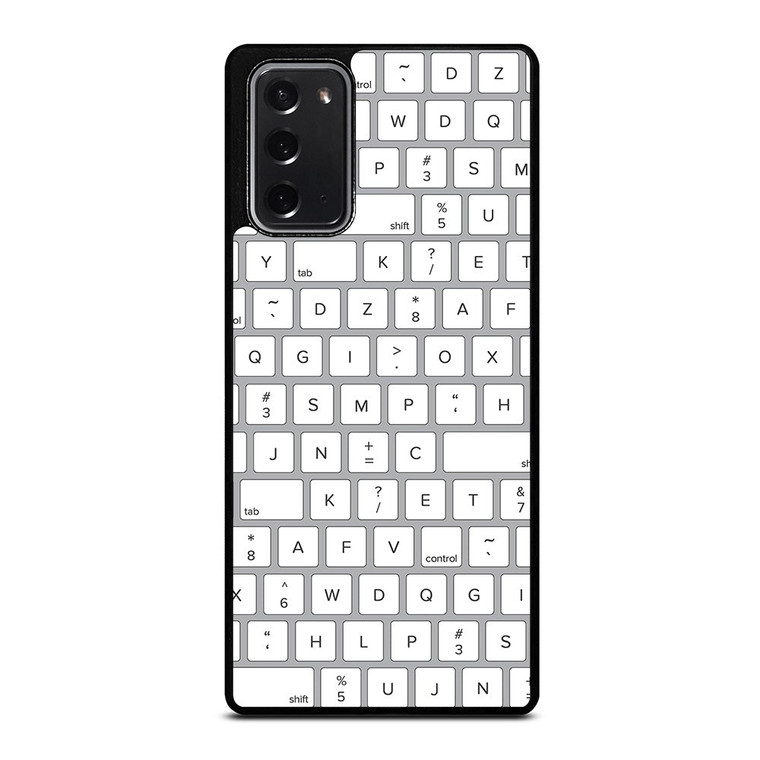 WHITE KEYBOARD PATTERN Samsung Galaxy Note 20 Case Cover