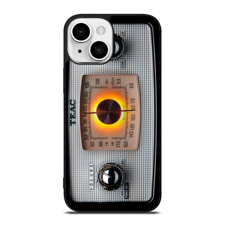 VINTAGE RADIO SILVER METAL iPhone 13 Mini Case Cover