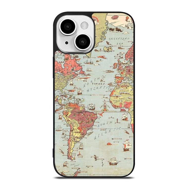 VINTAGE MAP iPhone 13 Mini Case Cover