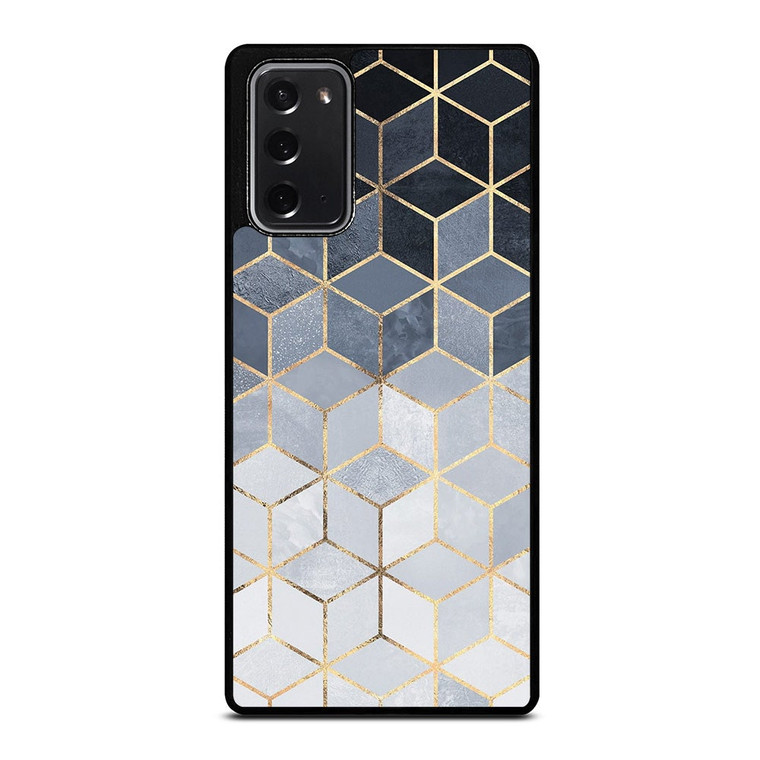 SOFT BLUE GRADIENT CUBES Samsung Galaxy Note 20 Case Cover