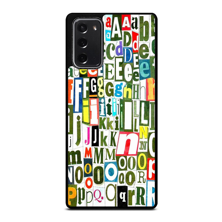 RETRO ALPHABET GREEN COLLAGE Samsung Galaxy Note 20 Case Cover