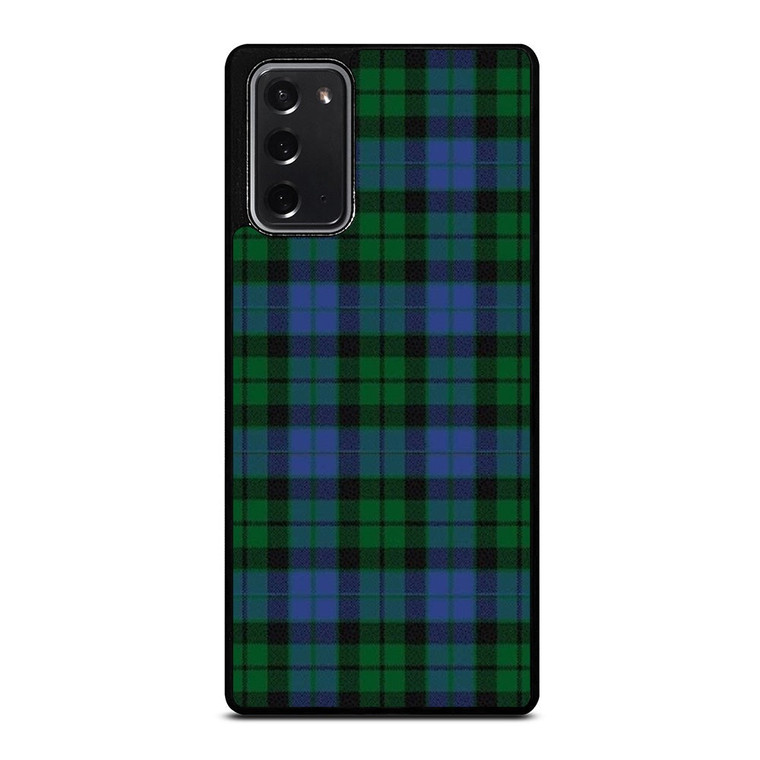 GREEN BLUE TARTAN PLAID PATTERN Samsung Galaxy Note 20 Case Cover