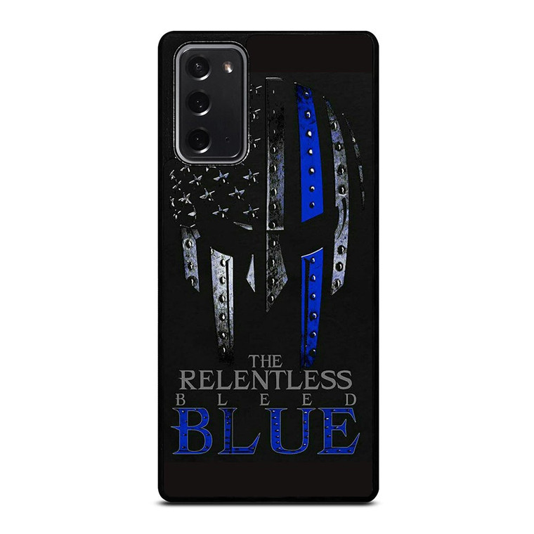 BLUE LINE POLICE WARRIOR SKULL Samsung Galaxy Note 20 Case Cover