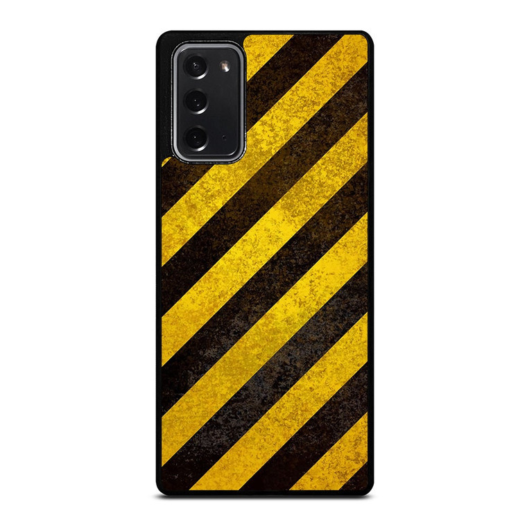 BLACK YELLOW POLICE LINE STRIPE Samsung Galaxy Note 20 Case Cover