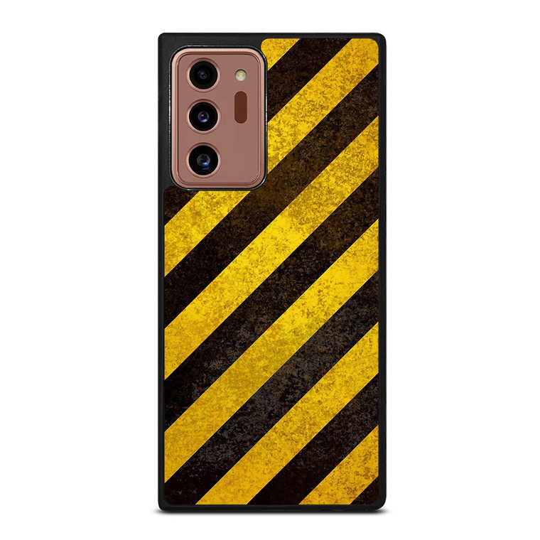 BLACK YELLOW POLICE LINE STRIPE Samsung Galaxy Note 20 Ultra Case Cover