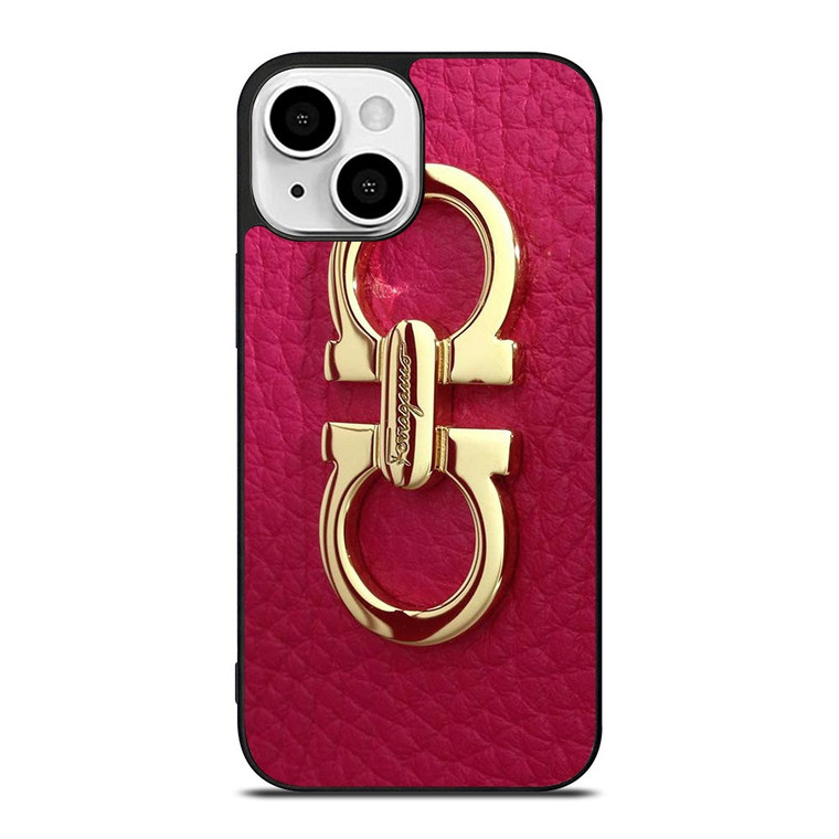 SALVATORE FERRAGAMO LOGO MAGENTA iPhone 13 Mini Case Cover