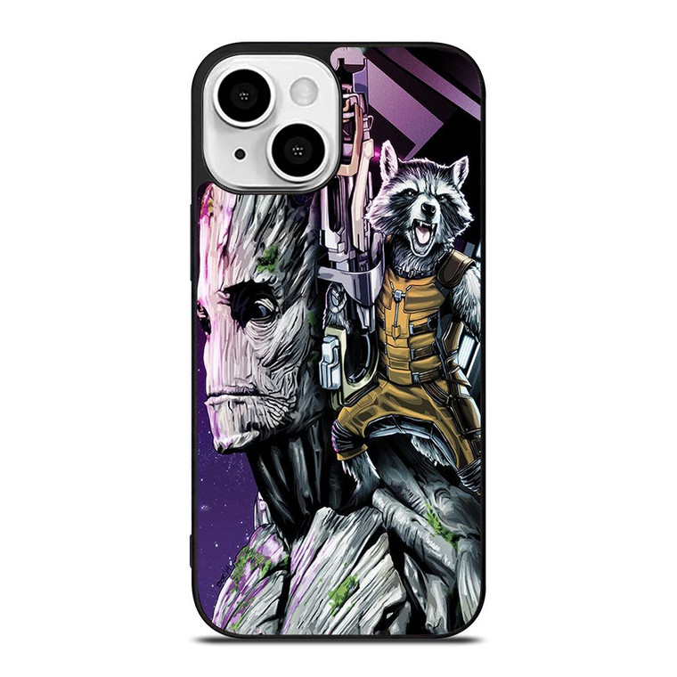 ROCKET RACCOON AND GROOT MARVEL iPhone 13 Mini Case Cover
