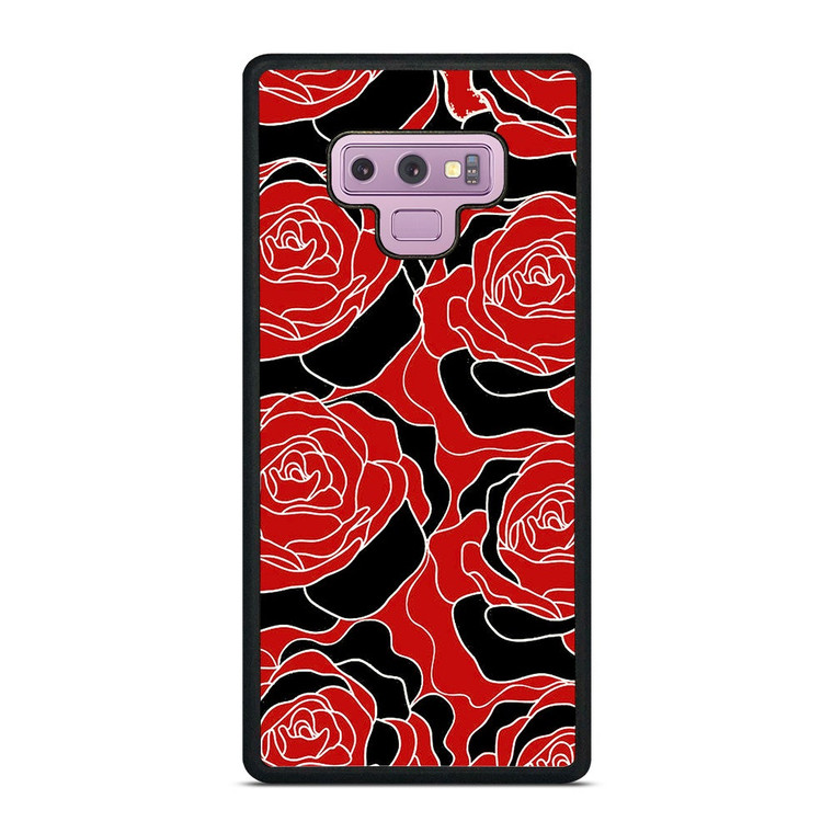 ROSE RED AND BLACK PATTERN Samsung Galaxy Note 9 Case Cover