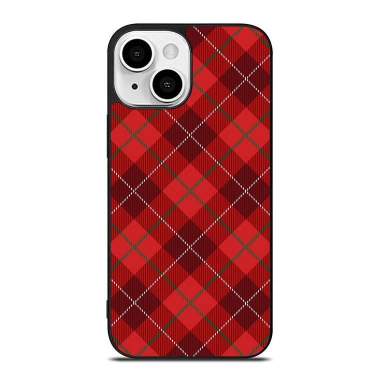 RED TARTAN CROSS PATTERN iPhone 13 Mini Case Cover