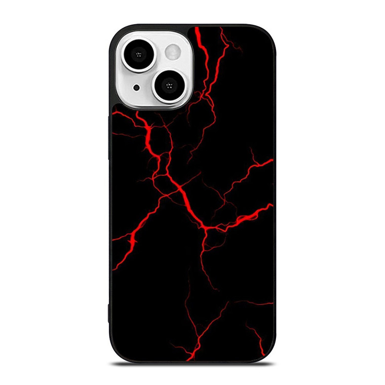 RED NEON LIGHTNING PATTERN iPhone 13 Mini Case Cover