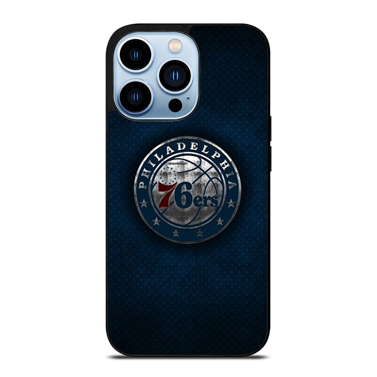 PHILADELPHIA 76ERS METAL LOGO iPhone 13 Pro Max Case Cover