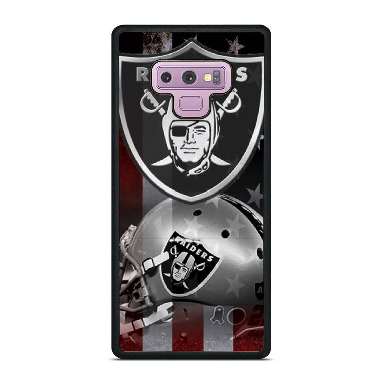 LAS VEGAS RAIDERS HELMET USA FLAG Samsung Galaxy Note 9 Case Cover