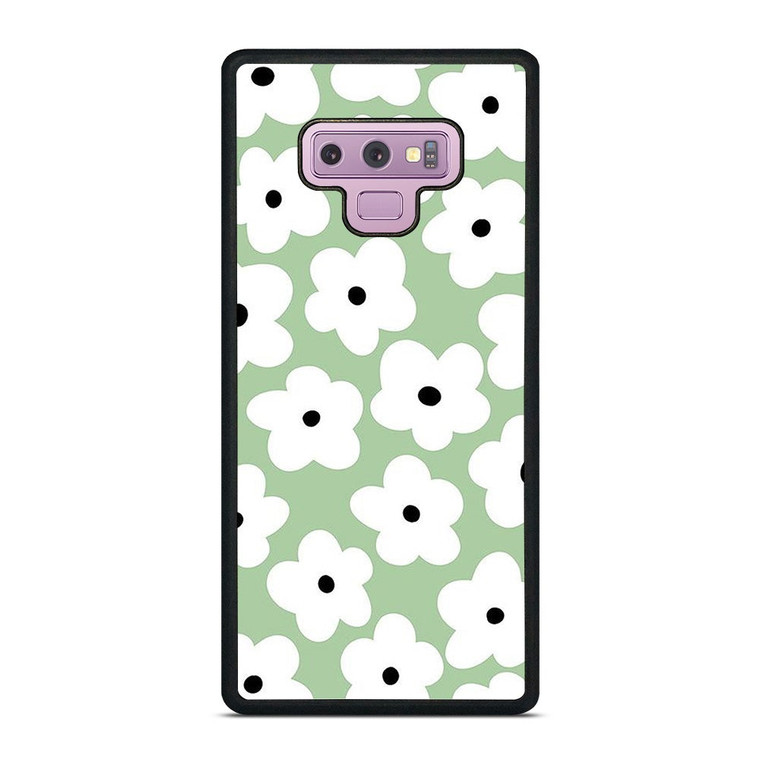 GREEN RETRO FLORAL PATTERN Samsung Galaxy Note 9 Case Cover