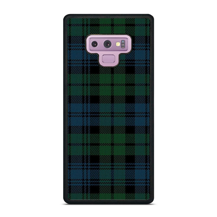 GREEN BLUE TARTAN PATTERN Samsung Galaxy Note 9 Case Cover