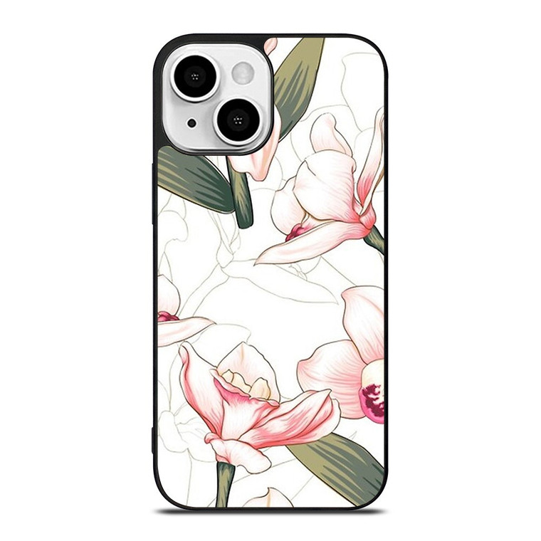 PINK ORCHID FLOWER iPhone 13 Mini Case Cover