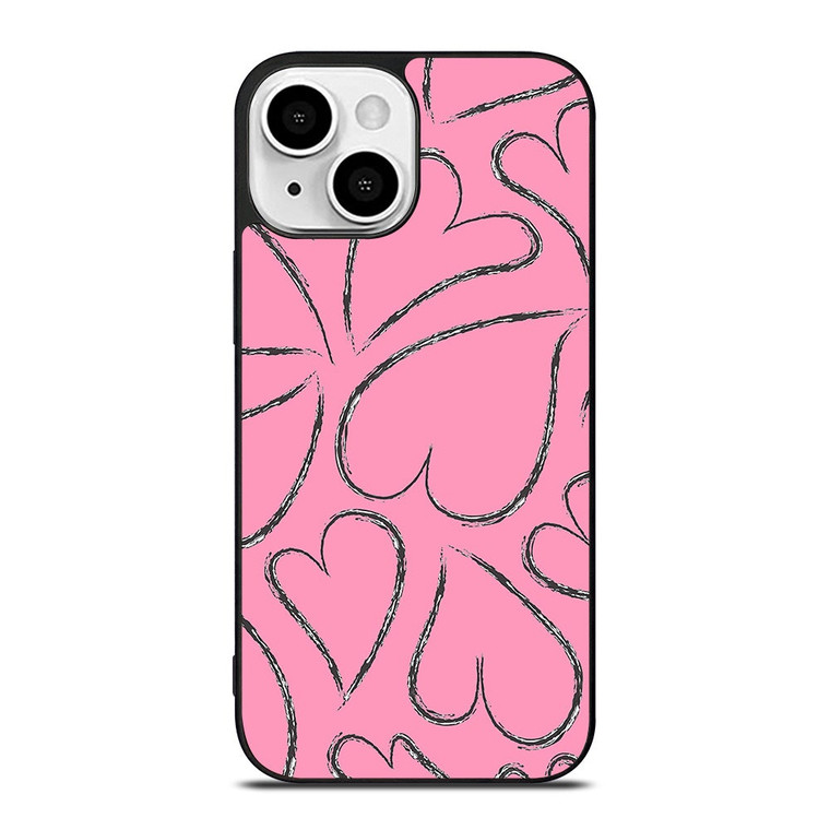 PINK LOVE BRUSHES PATTERN iPhone 13 Mini Case Cover