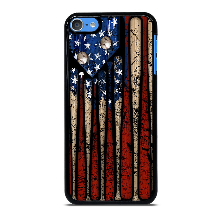 USA FLAG AMERICAN BASEBALL iPod Touch 7 Case