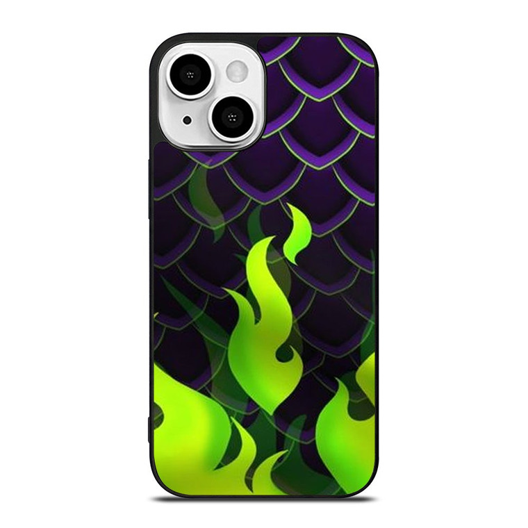 MALEFICENT GREEN FLAMES PATTERN iPhone 13 Mini Case Cover