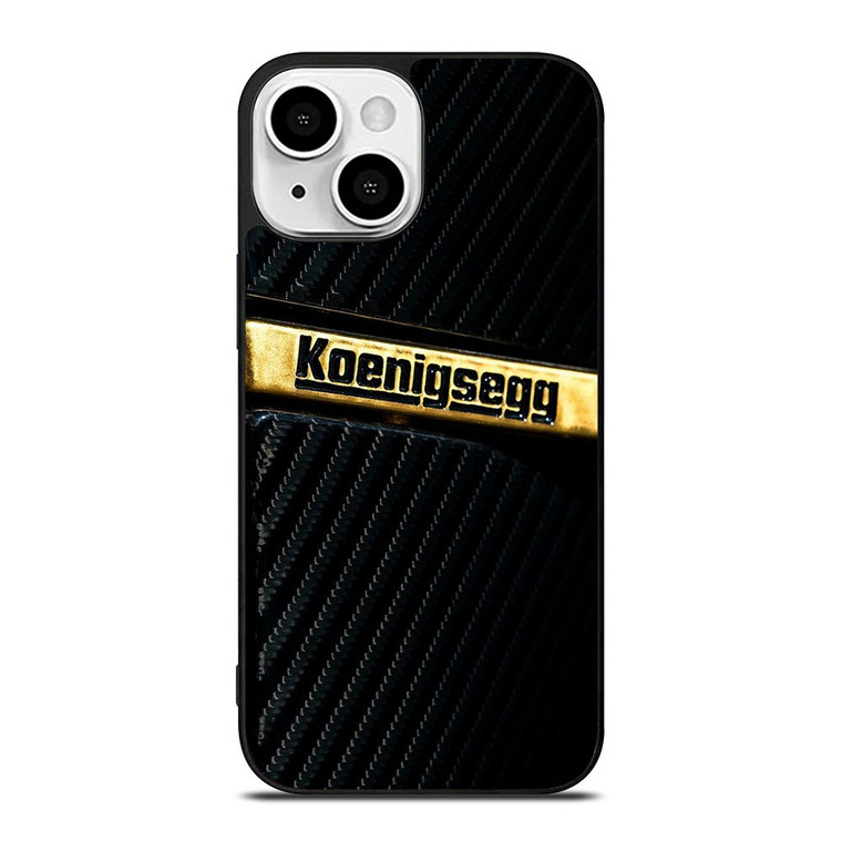 KOENIGSEGG GOLD BLACK CARBON iPhone 13 Mini Case Cover