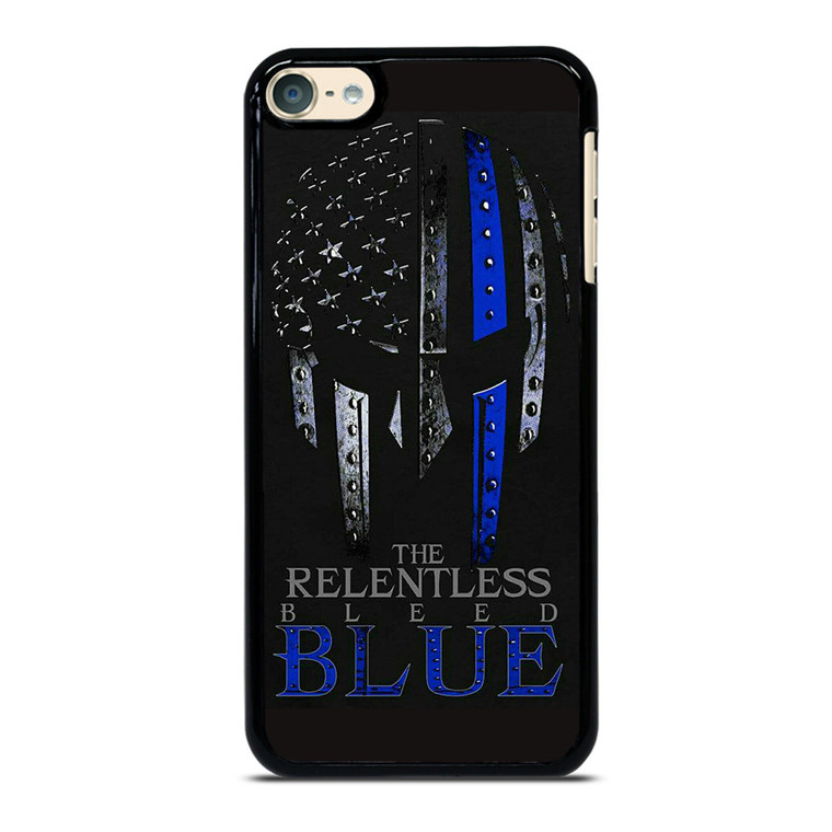 BLUE LINE POLICE WARRIOR SKULL iPod Touch 6 Case