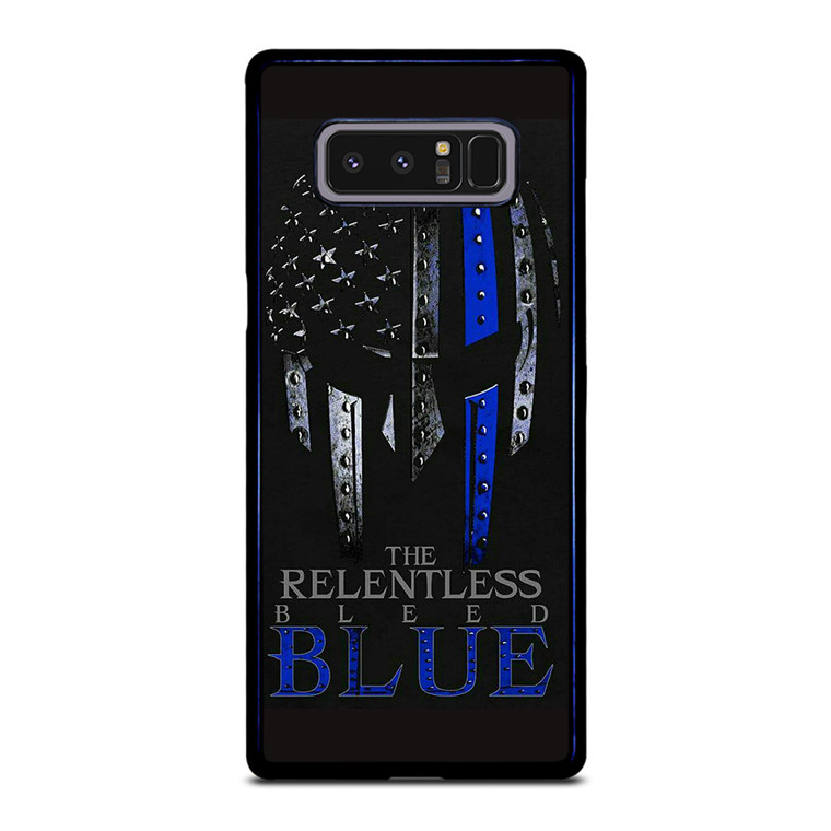 BLUE LINE POLICE WARRIOR SKULL Samsung Galaxy Note 8 Case Cover