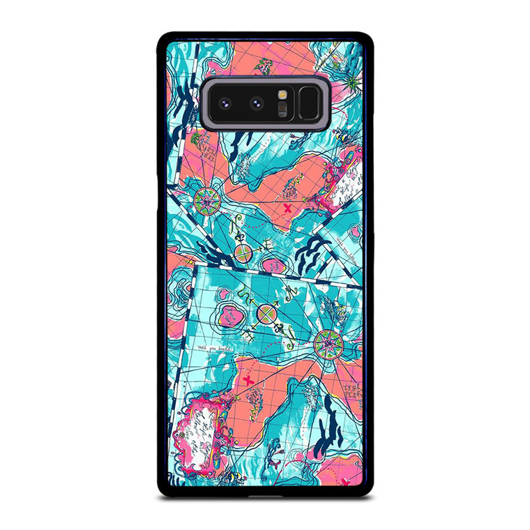 LILLY PULITZER MAP PATTERN Samsung Galaxy Note 8 Case Cover