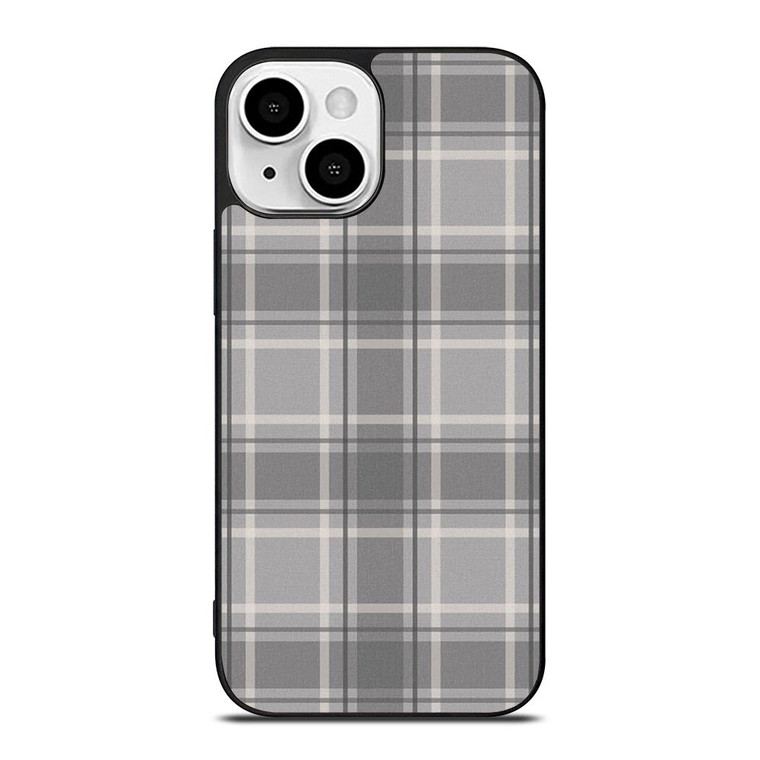 GREY TARTAN PLAID PATTERN iPhone 13 Mini Case Cover