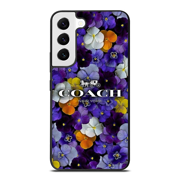PURPLE FLOWERS COACH NEW YORK Samsung Galaxy S22 Case Cover