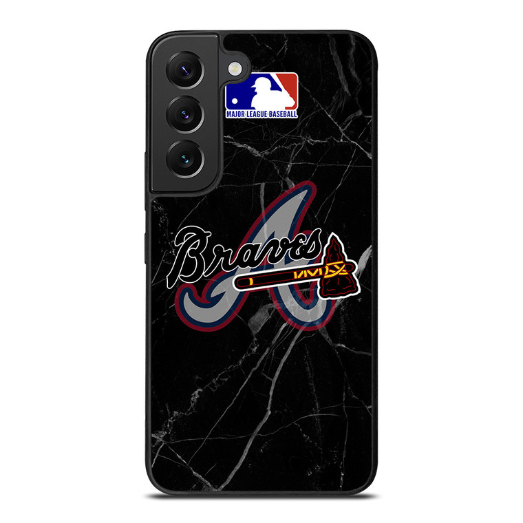 ATLANTA BRAVES BLACK MARBLE LOGO Samsung Galaxy S22 Plus Case Cover