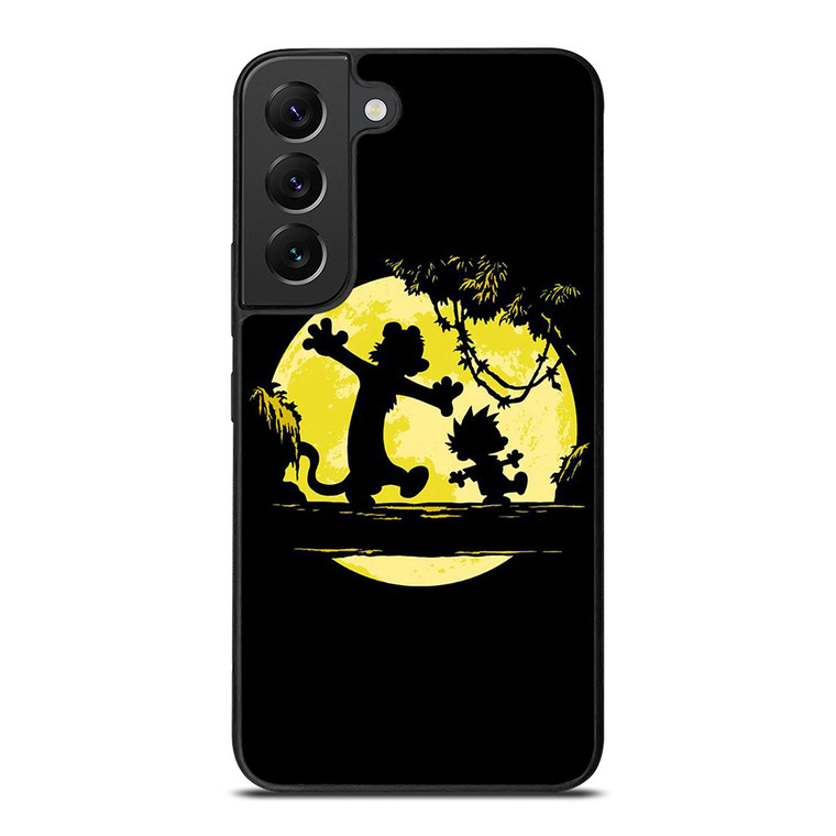 CALVIN AND HOBBES BLACK CARTOON Samsung Galaxy S22 Plus Case Cover