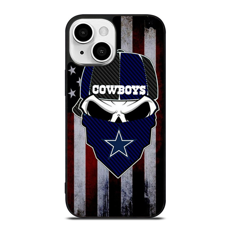 DALLAS COWBOYS SKULL USA FLAG iPhone 13 Mini Case Cover
